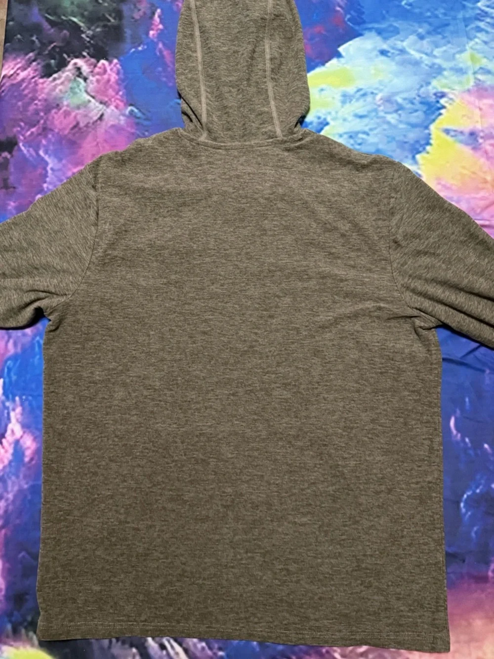 Huk Leeward Olive Green  Lightweight Fleece Pullover Hoodie - Picture 10 of 11
